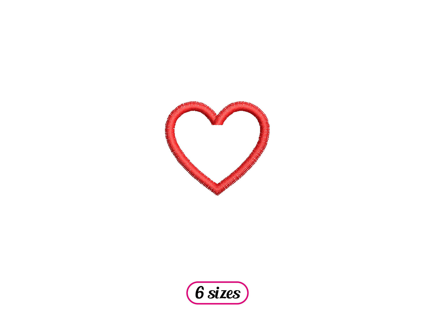 Mini Heart Outline Satin Stitch