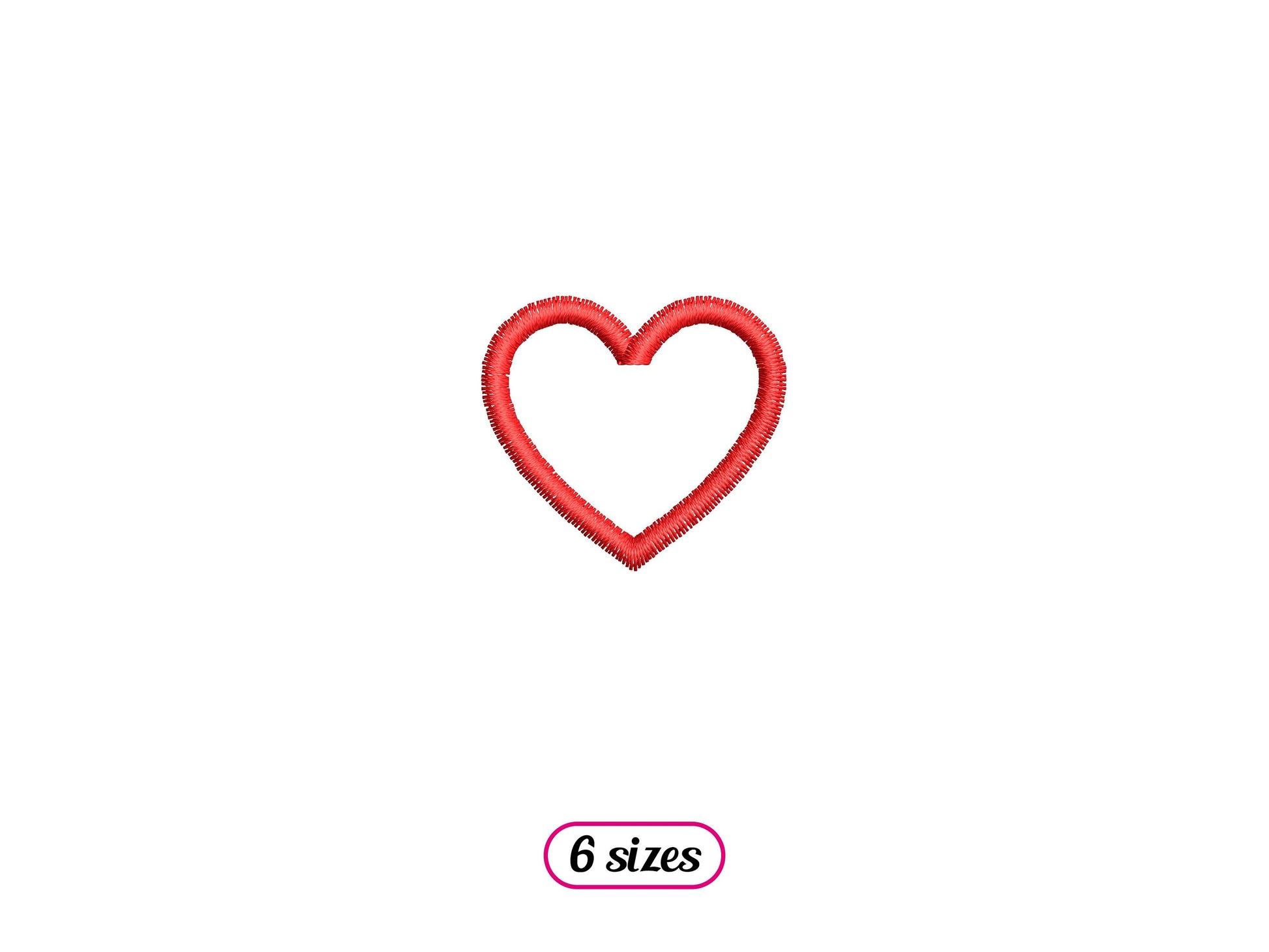 Mini Heart Outline Satin Stitch