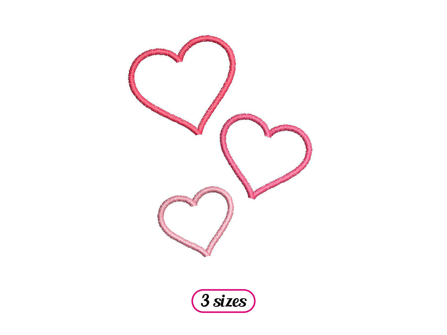 Mini Hearts Satin Outline