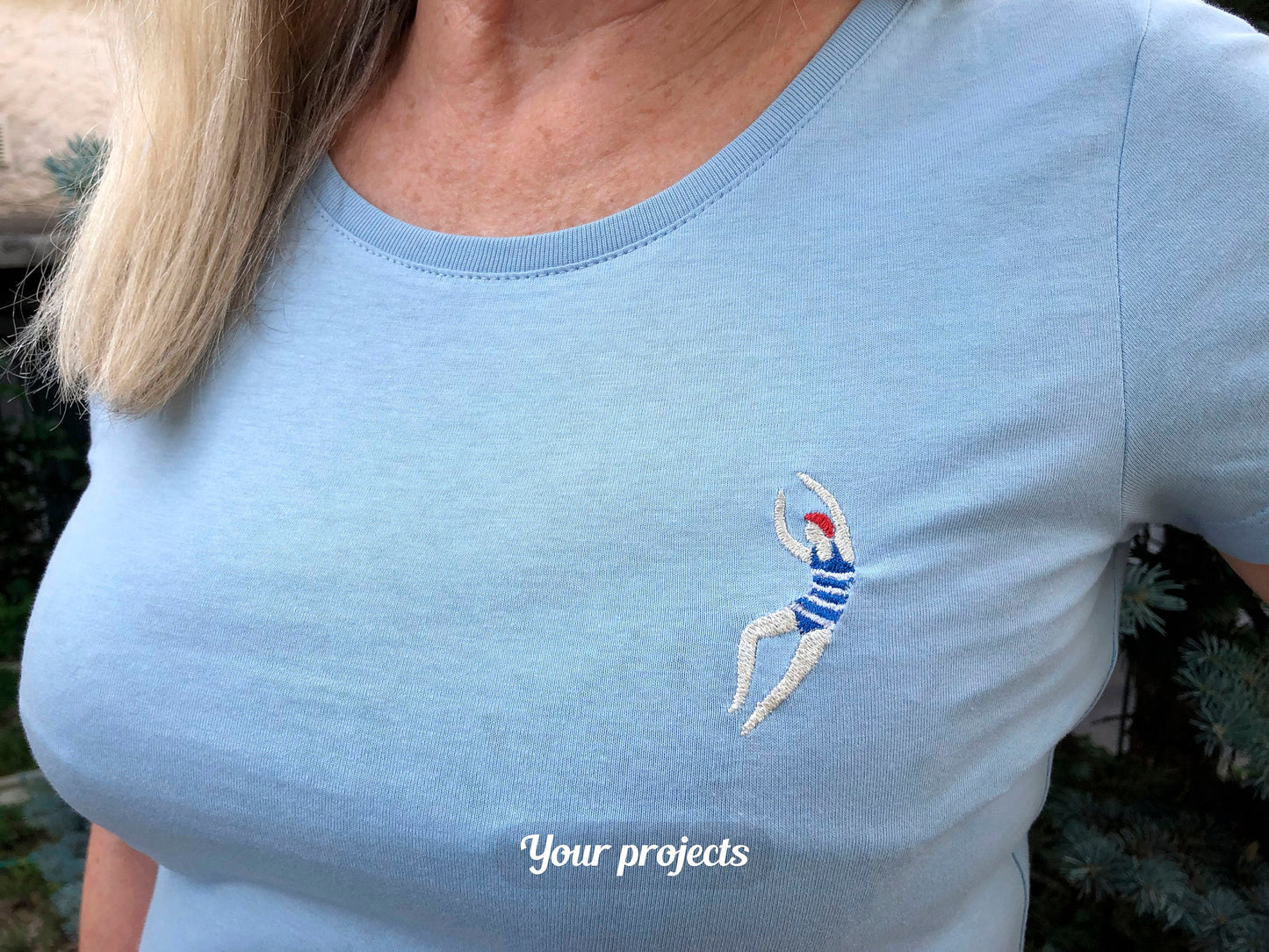 Vintage Swimmer Girl Side View