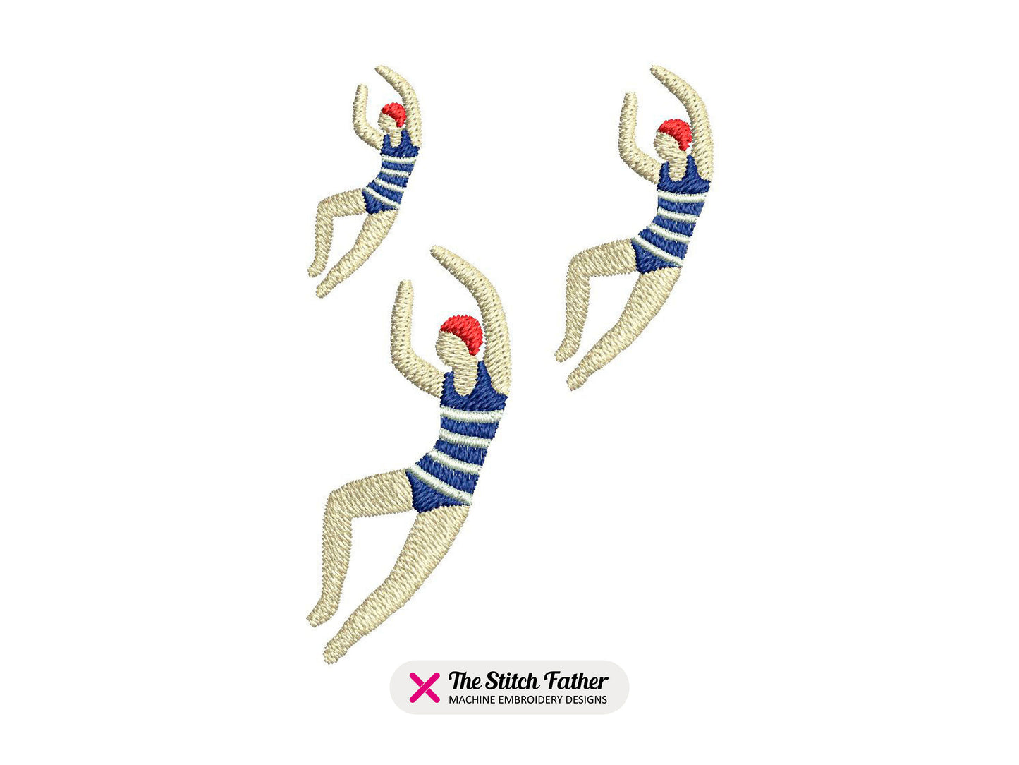 Vintage Swimmer Girl Side View
