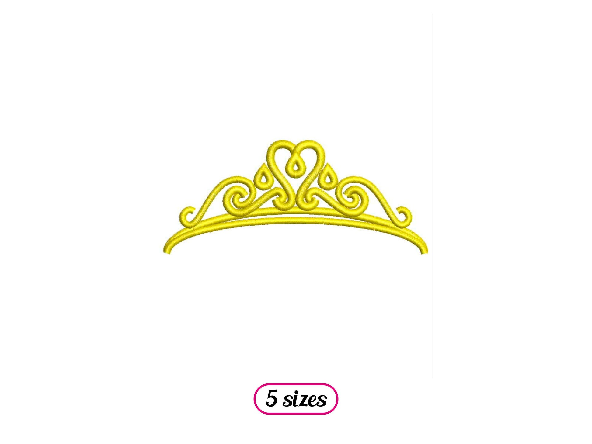 Princess Tiara – Crown Outline Embroidery – Princess Tiara ballet embroidery - INSTANT DOWNLOAD embroidery file - 5 sizes