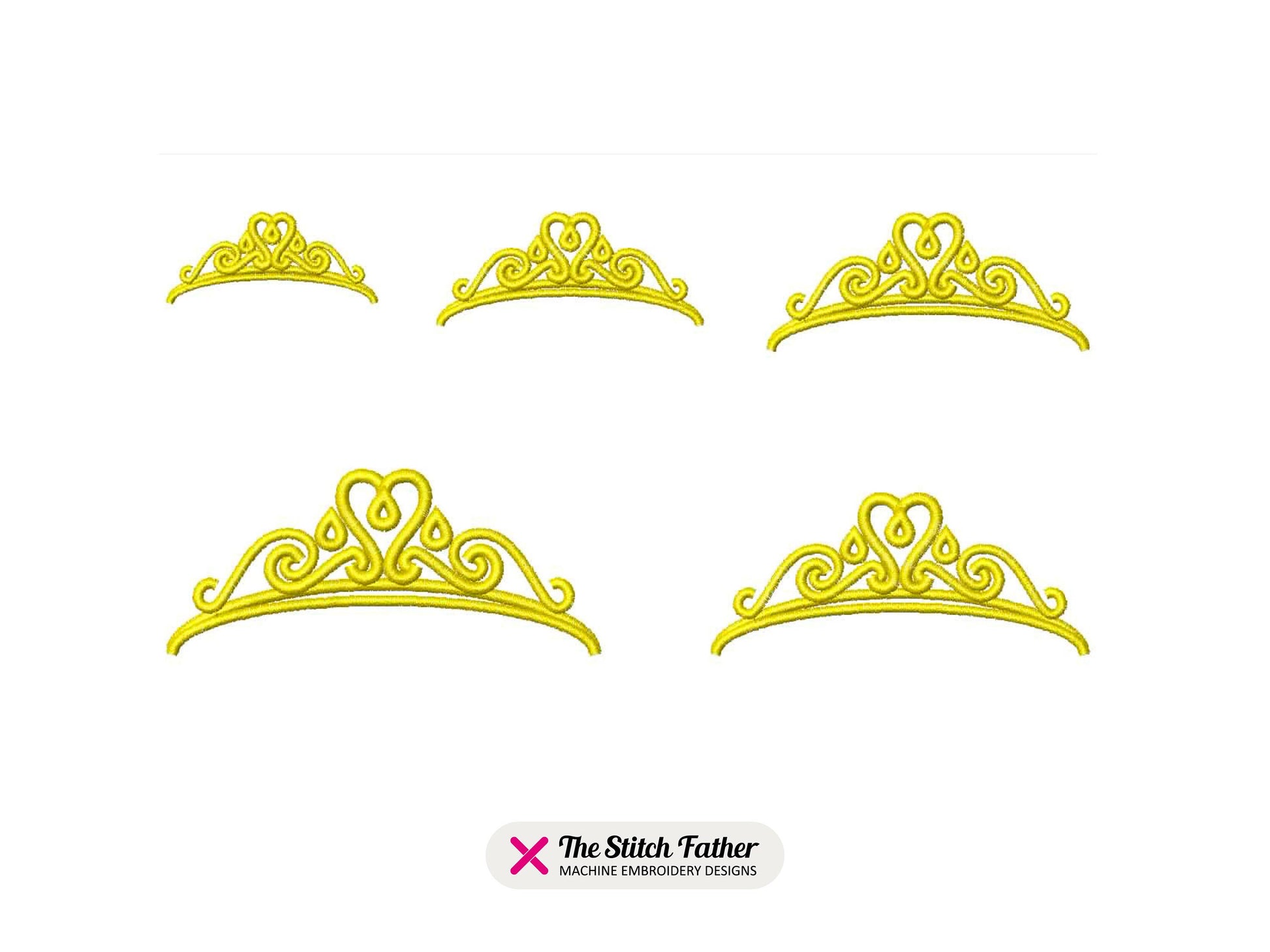 Princess Tiara – Crown Outline Embroidery – Princess Tiara ballet embroidery - INSTANT DOWNLOAD embroidery file - 5 sizes