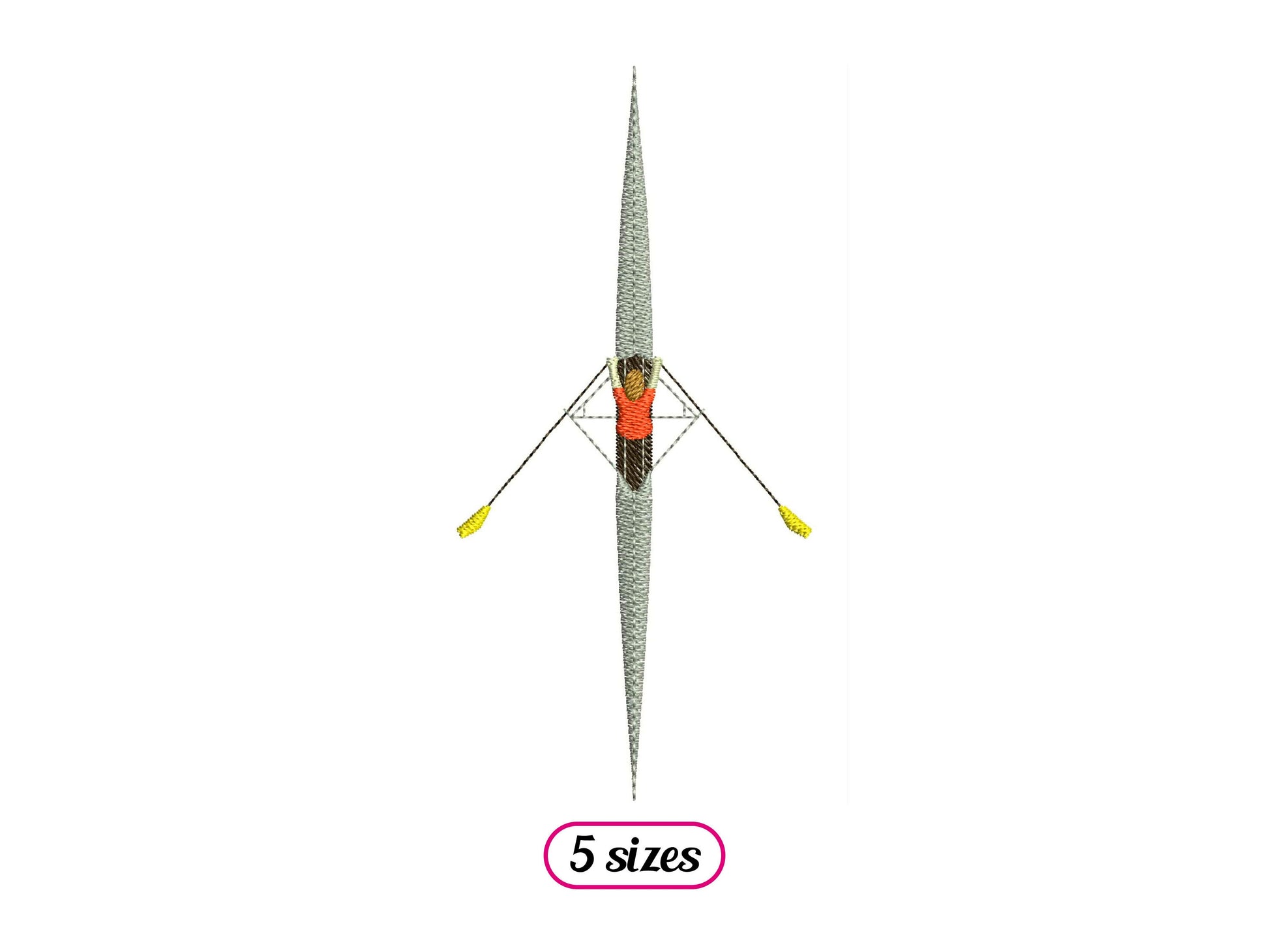Solo Rower Top View Machine Embroidery design - 5 sizes - INSTANT DOWNLOAD