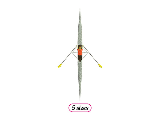 Solo Rower Top View Machine Embroidery design - 5 sizes - INSTANT DOWNLOAD