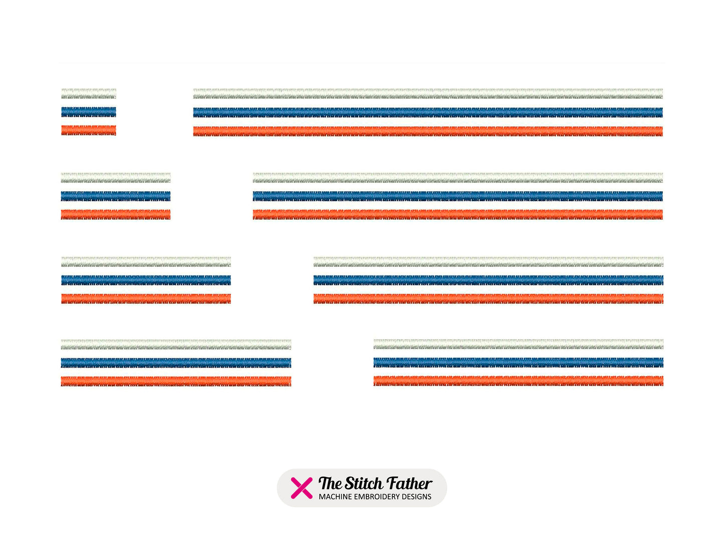 Three Lines Divider Machine Embroidery design - 8 sizes - INSTANT DOWNLOAD