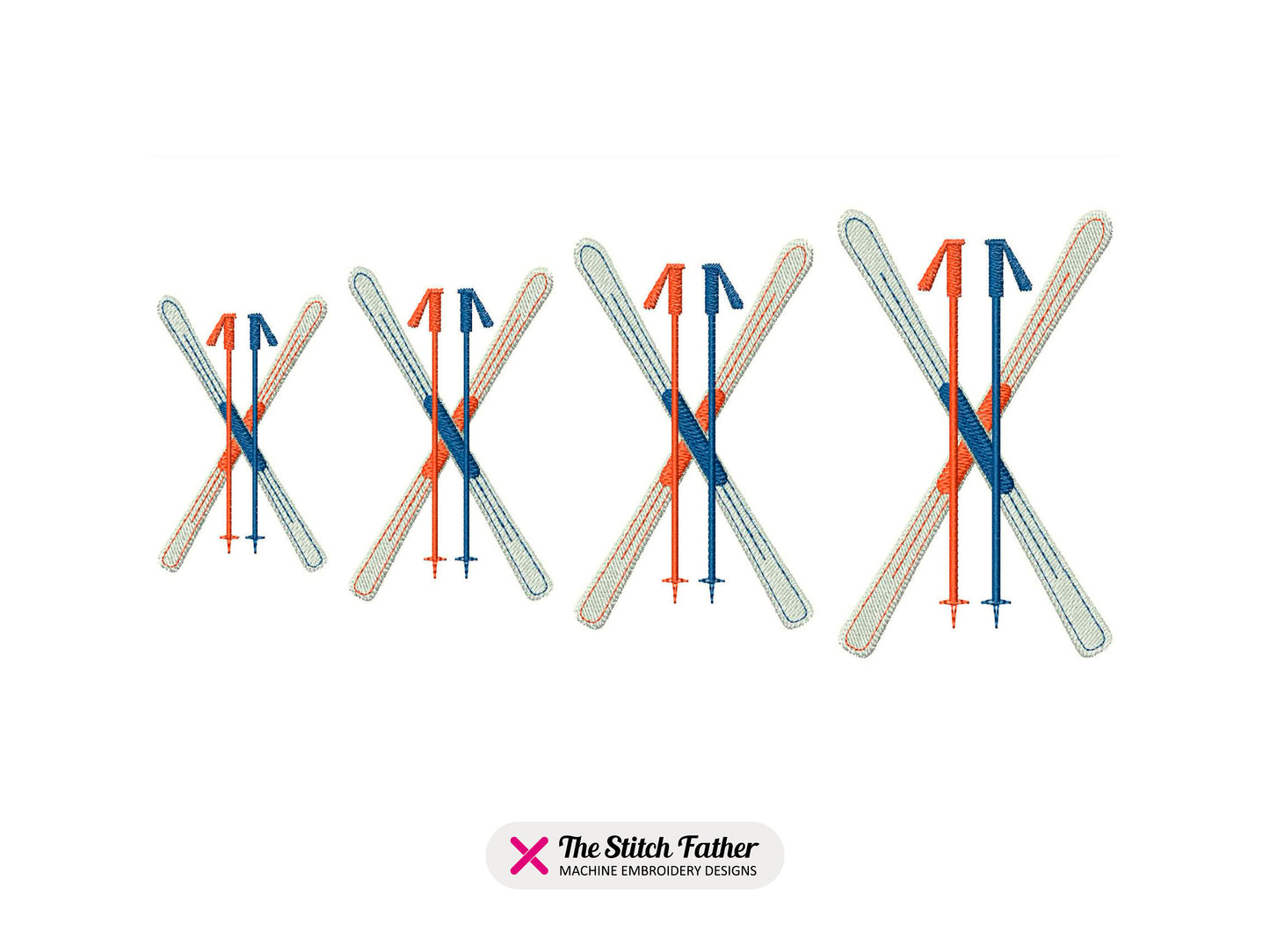 Crossed Skis with Poles Logo