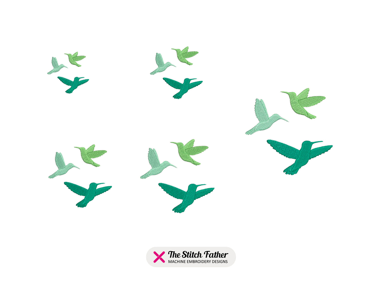 Hummingbirds Machine Embroidery design - 5 sizes - INSTANT DOWNLOAD