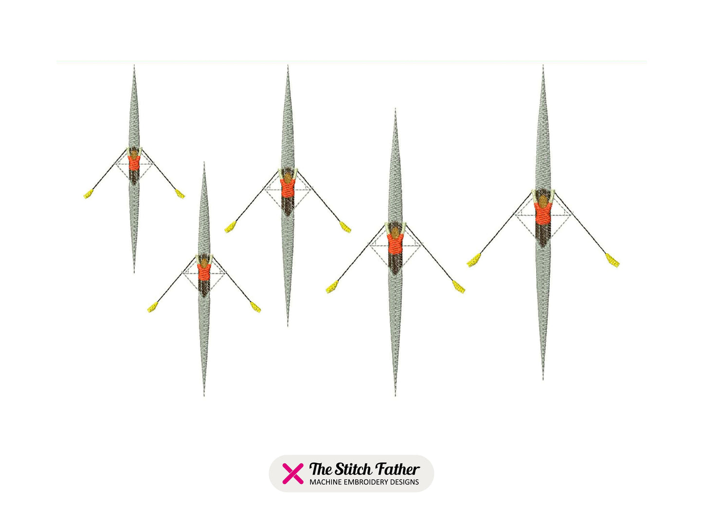 Solo Rower Top View Machine Embroidery design - 5 sizes - INSTANT DOWNLOAD