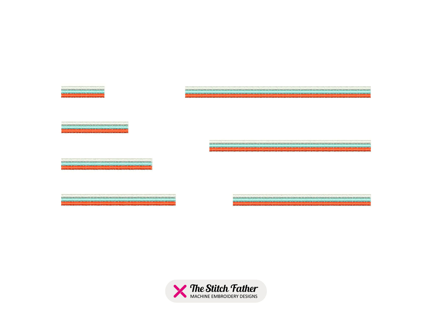 Tricolor Stripe Divider Machine Embroidery design - 7 sizes - INSTANT DOWNLOAD
