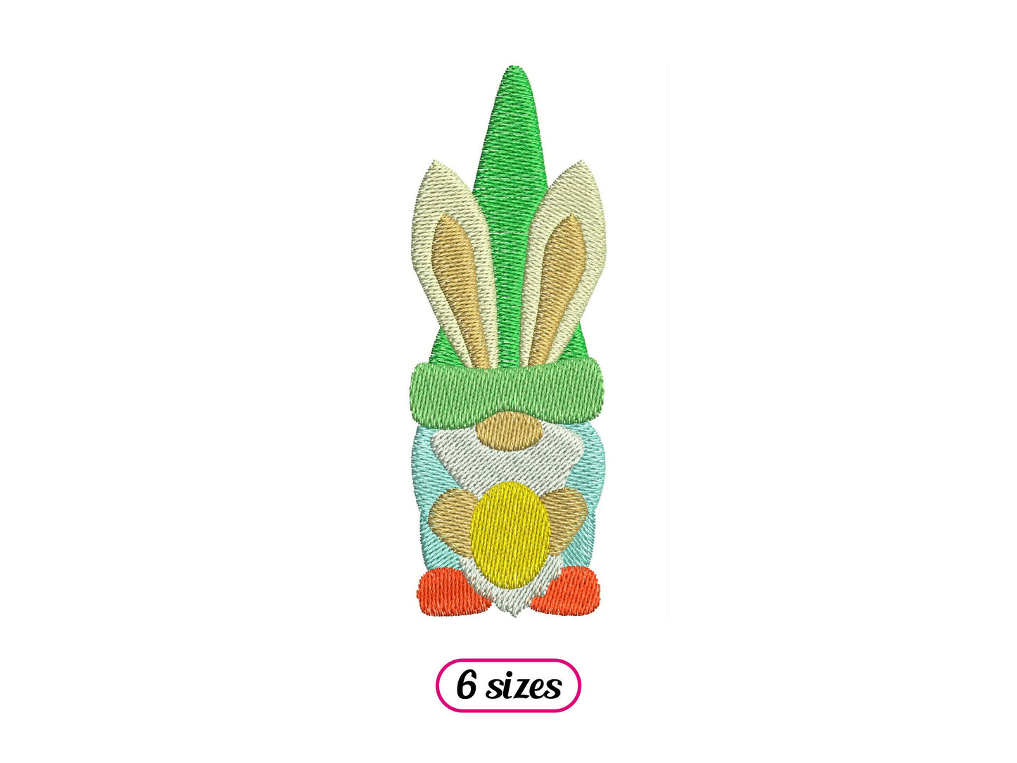 Easter Gnome Silhouette Machine Embroidery design - 6 sizes - INSTANT DOWNLOAD