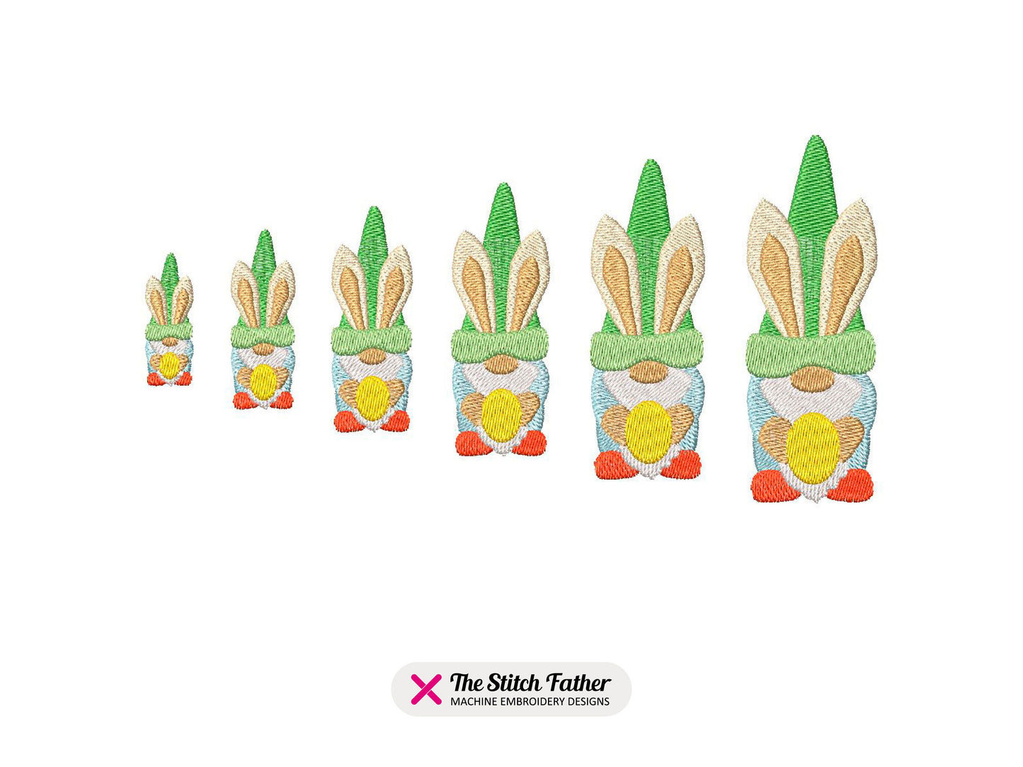 Easter Gnome Silhouette Machine Embroidery design - 6 sizes - INSTANT DOWNLOAD