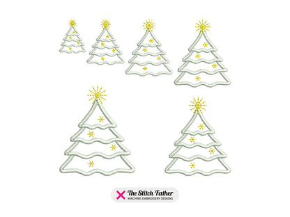 Weihnachtsmuster Satin Umriss Set