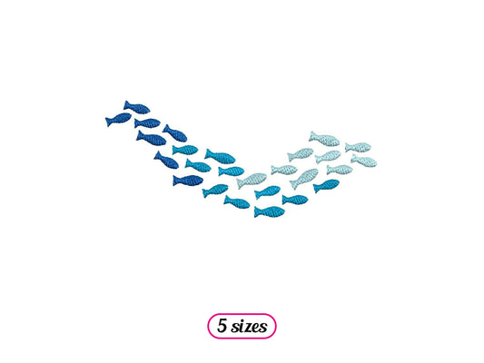 Wavy School of fish