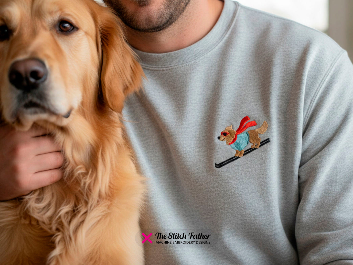 Golden Retriever Skifahrer