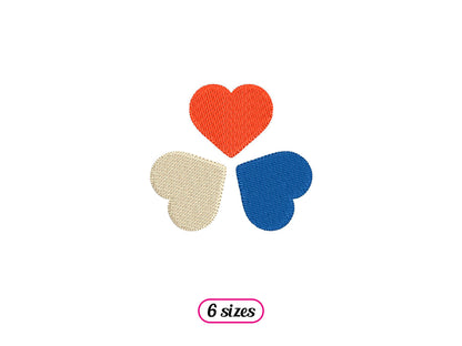Tricolor Clover with Hearts