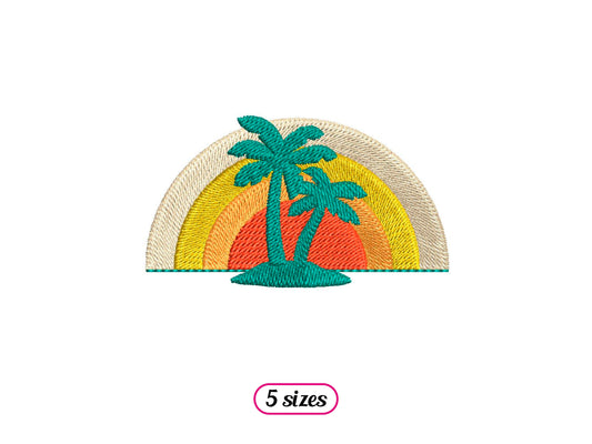 Sunset with Palm Tree Logo