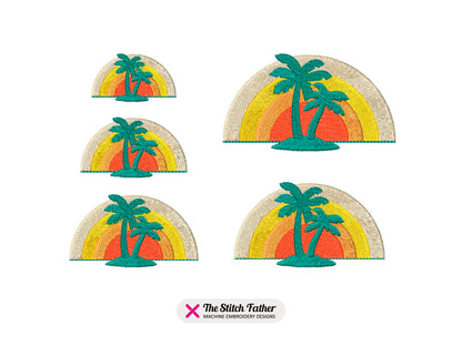 Sunset with Palm Tree Logo