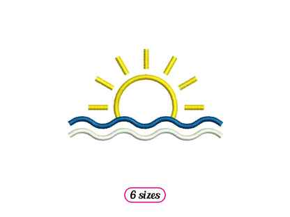 Style linéaire du logo coucher de soleil