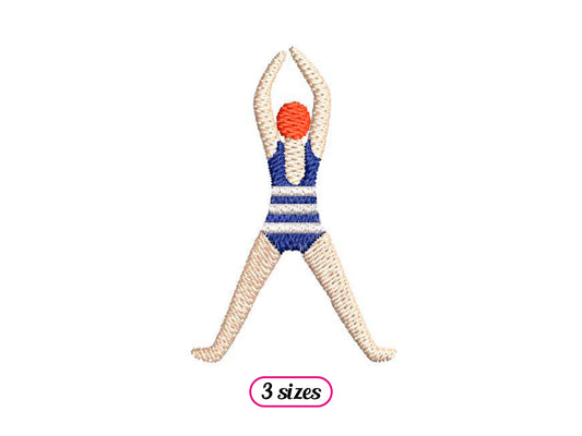 Vintage Swimmer Girl Top View