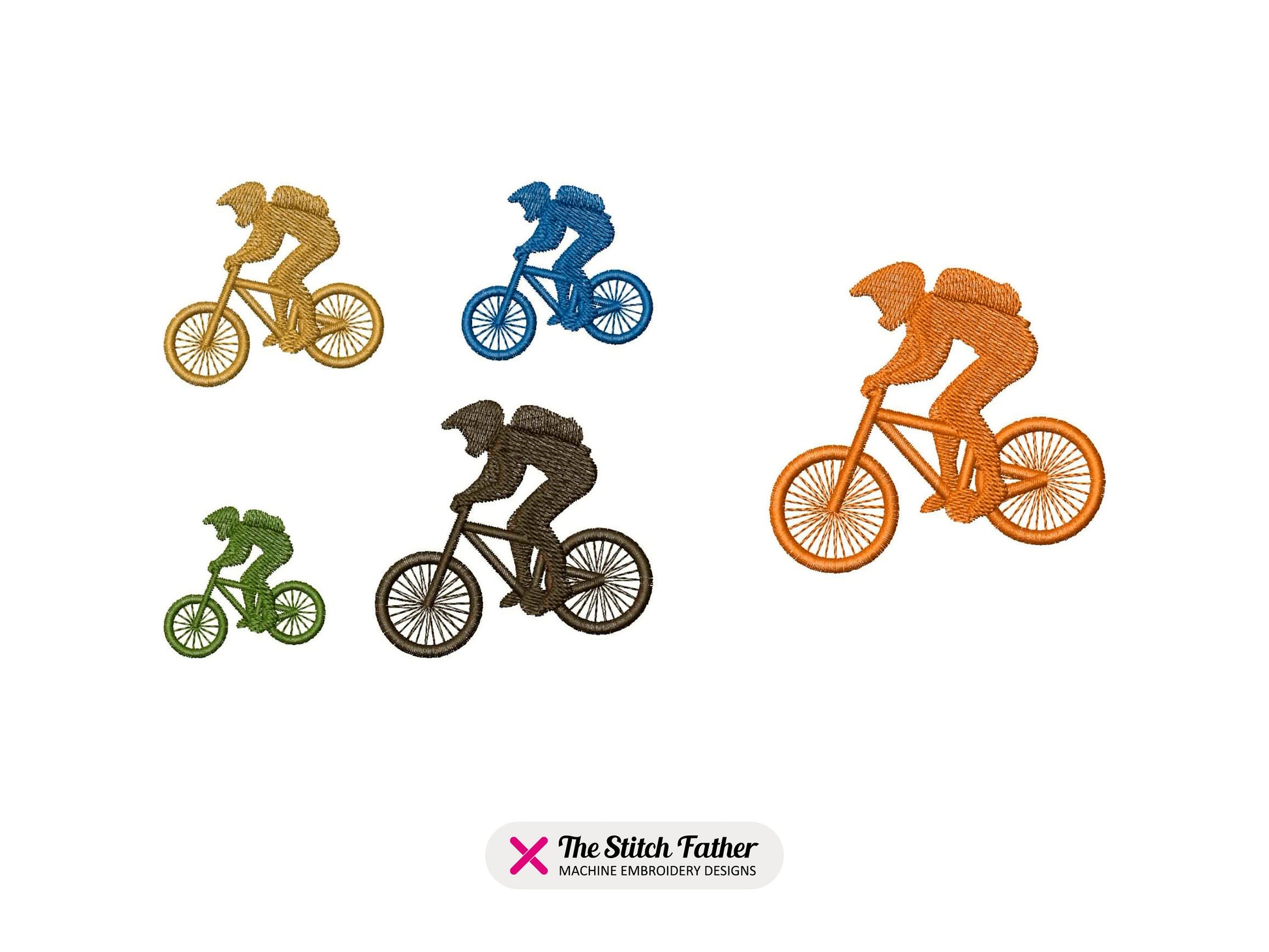 Mountain Bike Silhouette Machine Embroidery design - 5 sizes - INSTANT DOWNLOAD