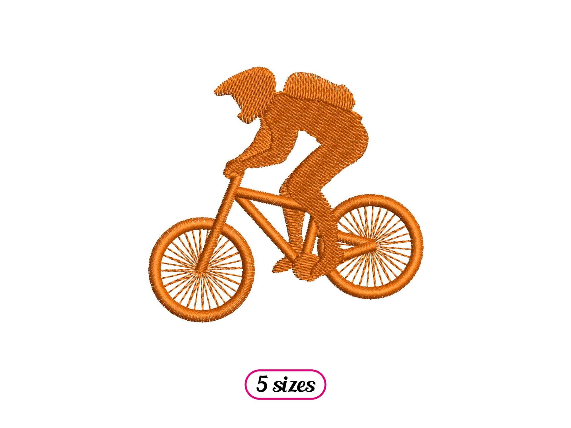 Mountain Bike Silhouette Machine Embroidery design - 5 sizes - INSTANT DOWNLOAD