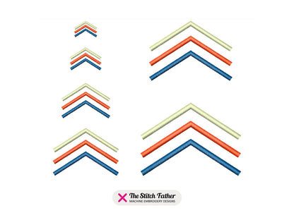 Tricolor Chevron Arrows