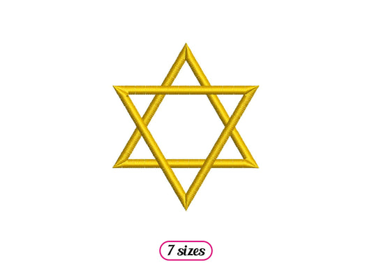 Star of David Satin Machine Embroidery design - 7 sizes - INSTANT DOWNLOAD