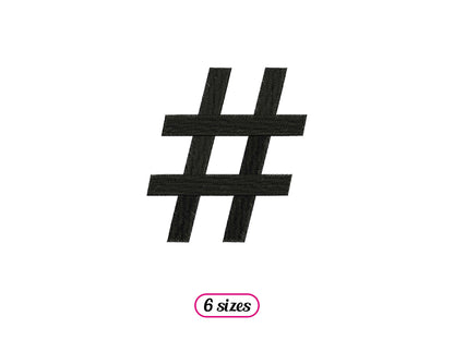 Hashtag Symbol Machine Embroidery design - 6 sizes - INSTANT DOWNLOAD