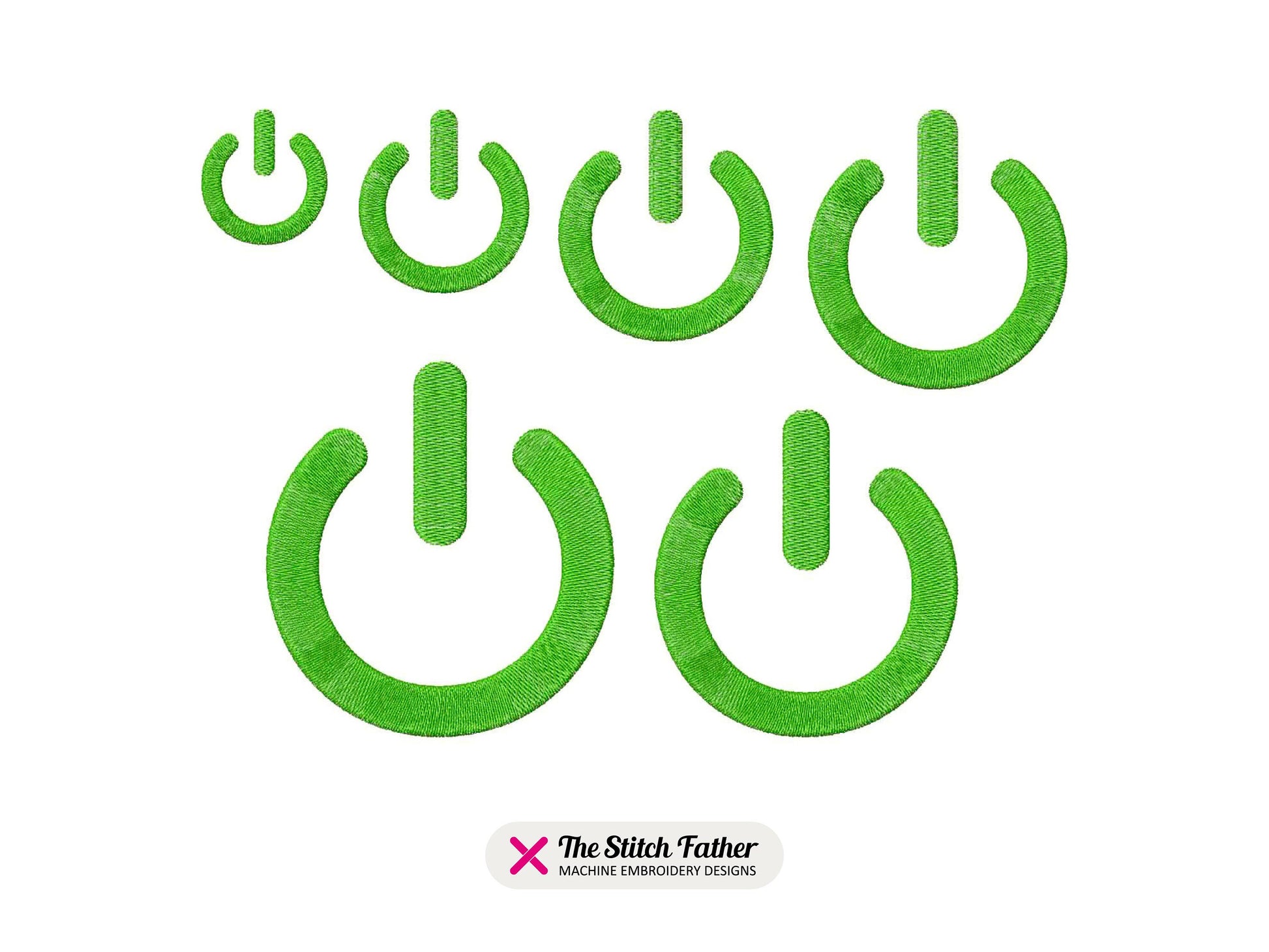 Power Symbol Machine Embroidery design - 6 sizes - INSTANT DOWNLOAD