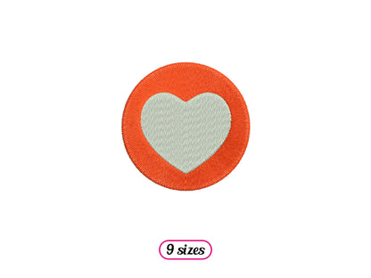 Heart in Round Shape Machine Embroidery design - 9 sizes - INSTANT DOWNLOAD
