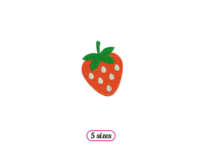 Mini Strawberry Machine Embroidery design - 5 sizes - INSTANT DOWNLOAD