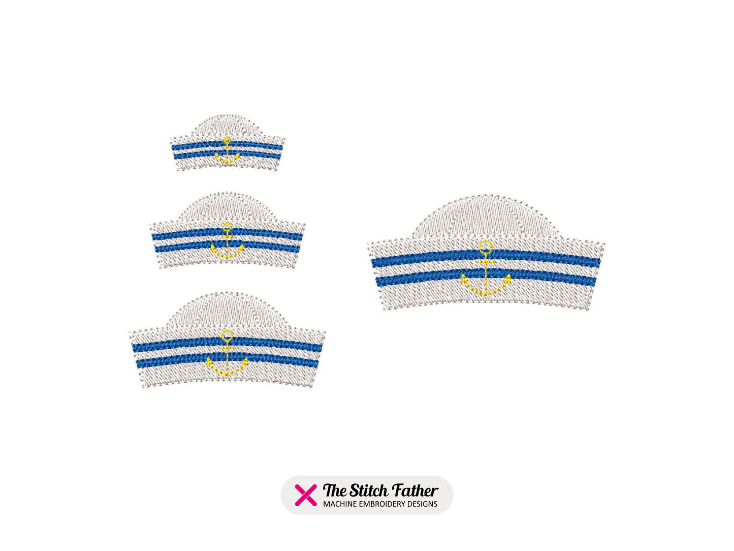 Mini Sailor Hat Machine Embroidery design - 4 sizes - INSTANT DOWNLOAD