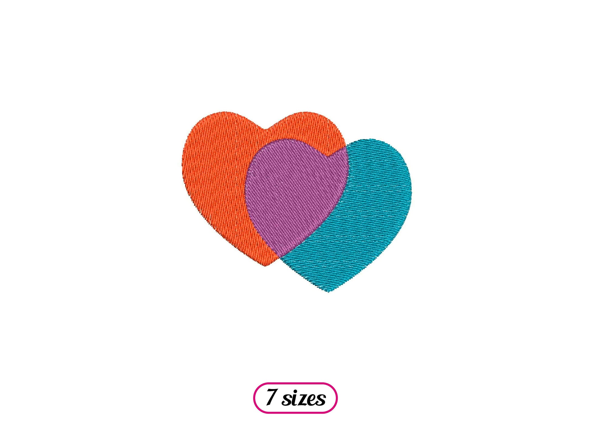 Superimposed Hearts Machine Embroidery design - 7 sizes - INSTANT DOWNLOAD