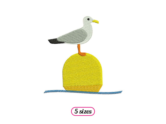Seagull on Buoy Machine Embroidery design - 5 sizes - INSTANT DOWNLOAD