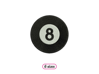Pool Ball 8 Machine Embroidery design - 6 sizes - INSTANT DOWNLOAD