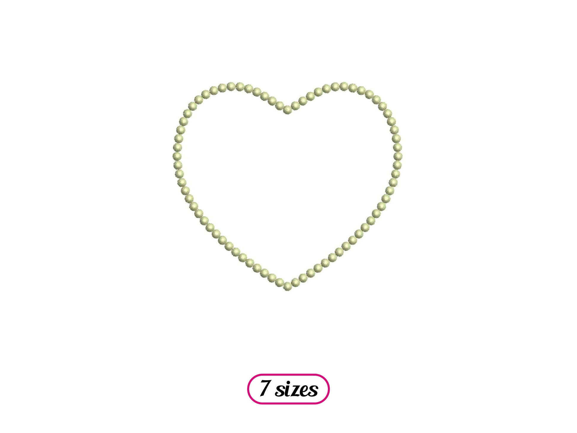 Heart Outline Dotted Machine Embroidery design - 7 sizes - INSTANT DOWNLOAD