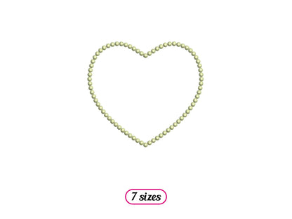 Heart Outline Dotted Machine Embroidery design - 7 sizes - INSTANT DOWNLOAD