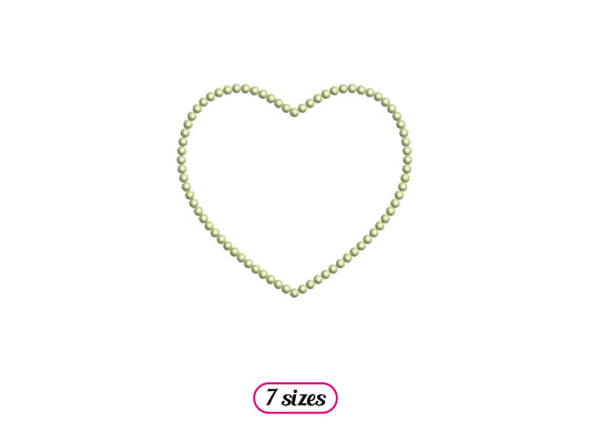 Heart Outline Dotted Machine Embroidery design - 7 sizes - INSTANT DOWNLOAD