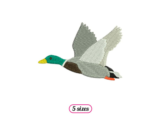 Duck Green Collar Flying Machine Embroidery design - 5 sizes - INSTANT DOWNLOAD