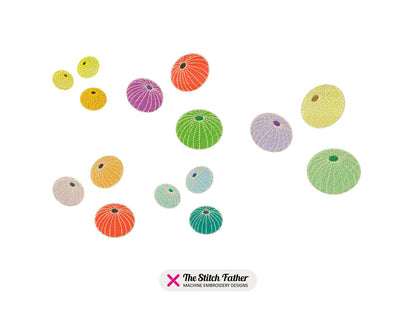 Sea Urchins Machine Embroidery design - 5 sizes - INSTANT DOWNLOAD