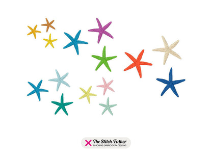 Starfishes Machine Embroidery design - 5 sizes - INSTANT DOWNLOAD