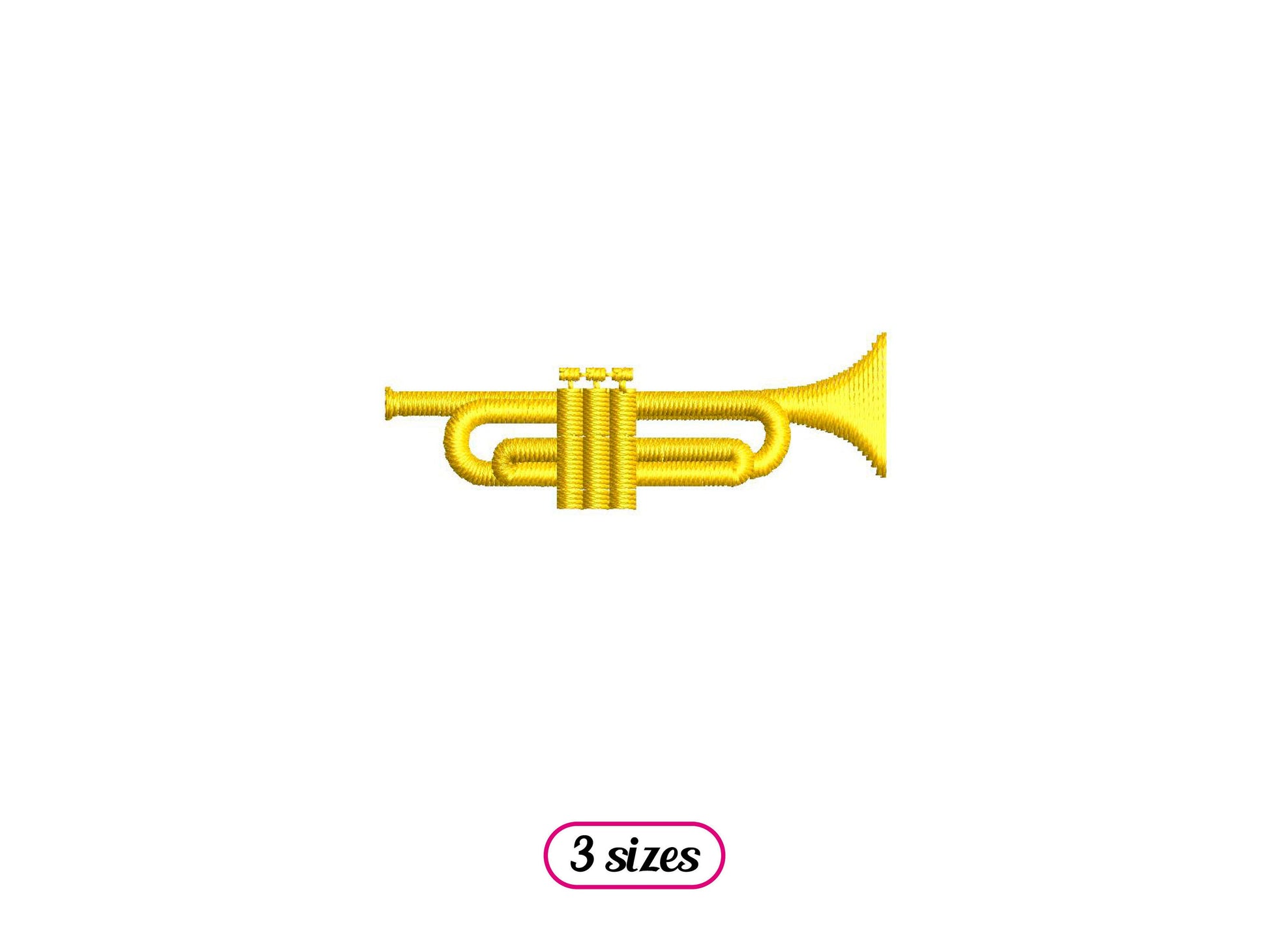 Mini Trumpet Machine Embroidery design - 3 sizes - INSTANT DOWNLOAD