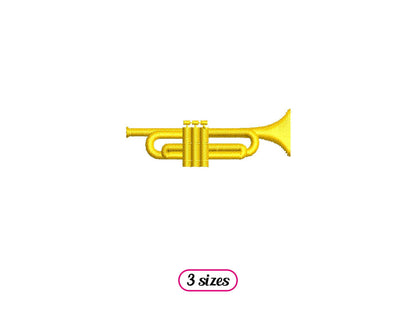 Mini Trumpet Machine Embroidery design - 3 sizes - INSTANT DOWNLOAD