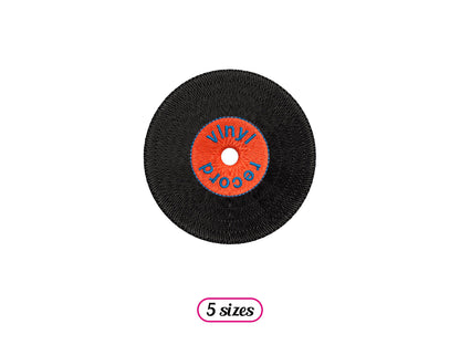 Vinyl Record Machine Embroidery design - 5 sizes - INSTANT DOWNLOAD