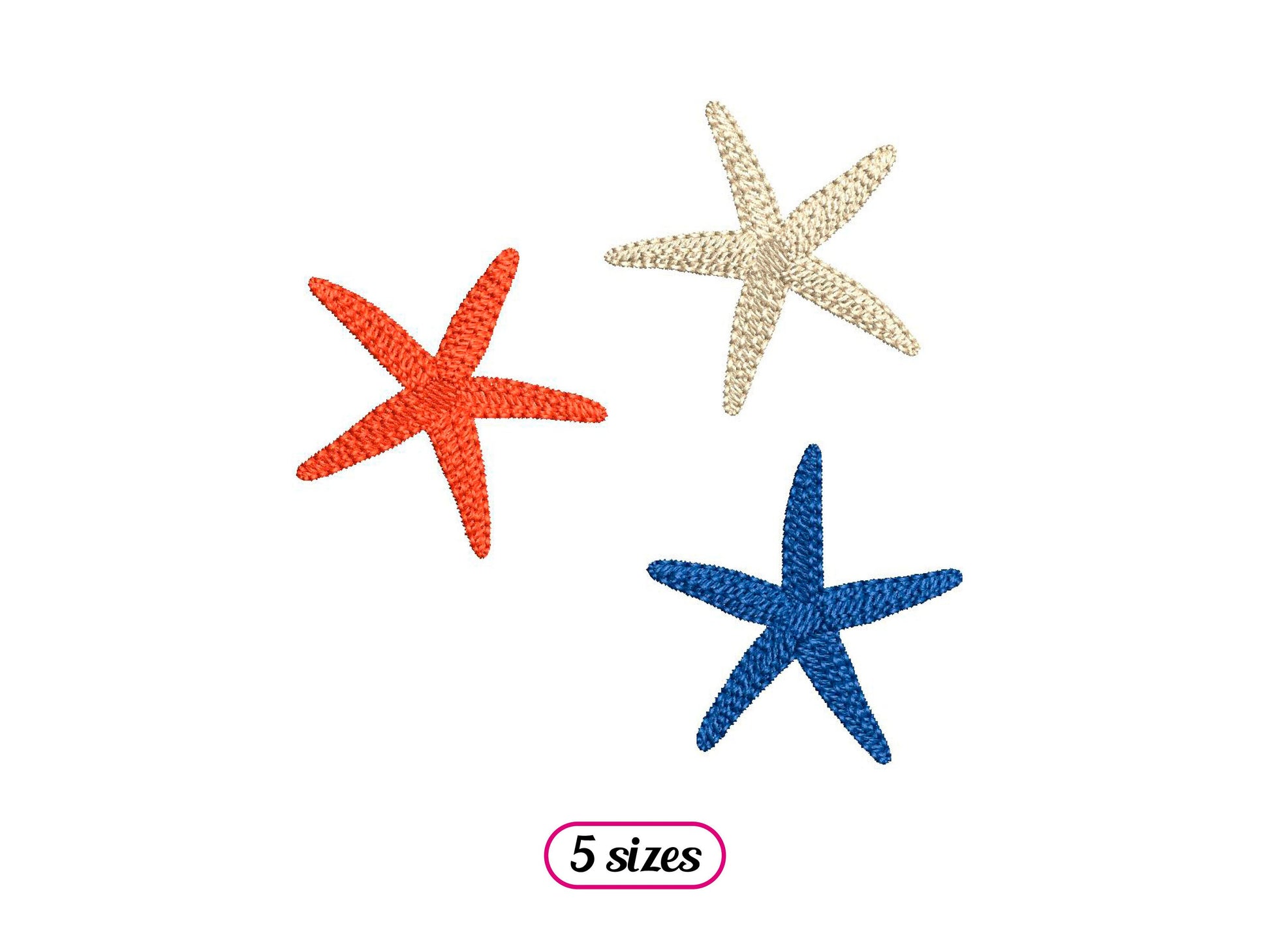 Starfishes Machine Embroidery design - 5 sizes - INSTANT DOWNLOAD