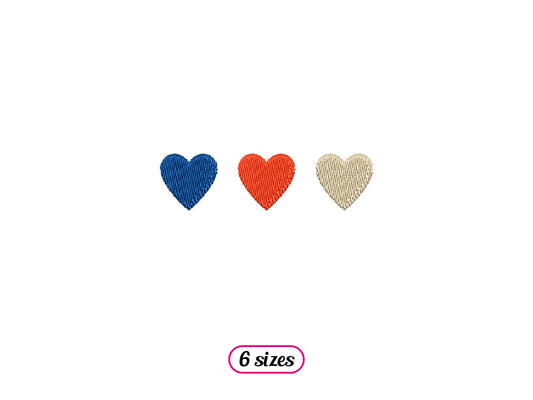 Three Horizontal Hearts Machine Embroidery design - 6 sizes - INSTANT DOWNLOAD