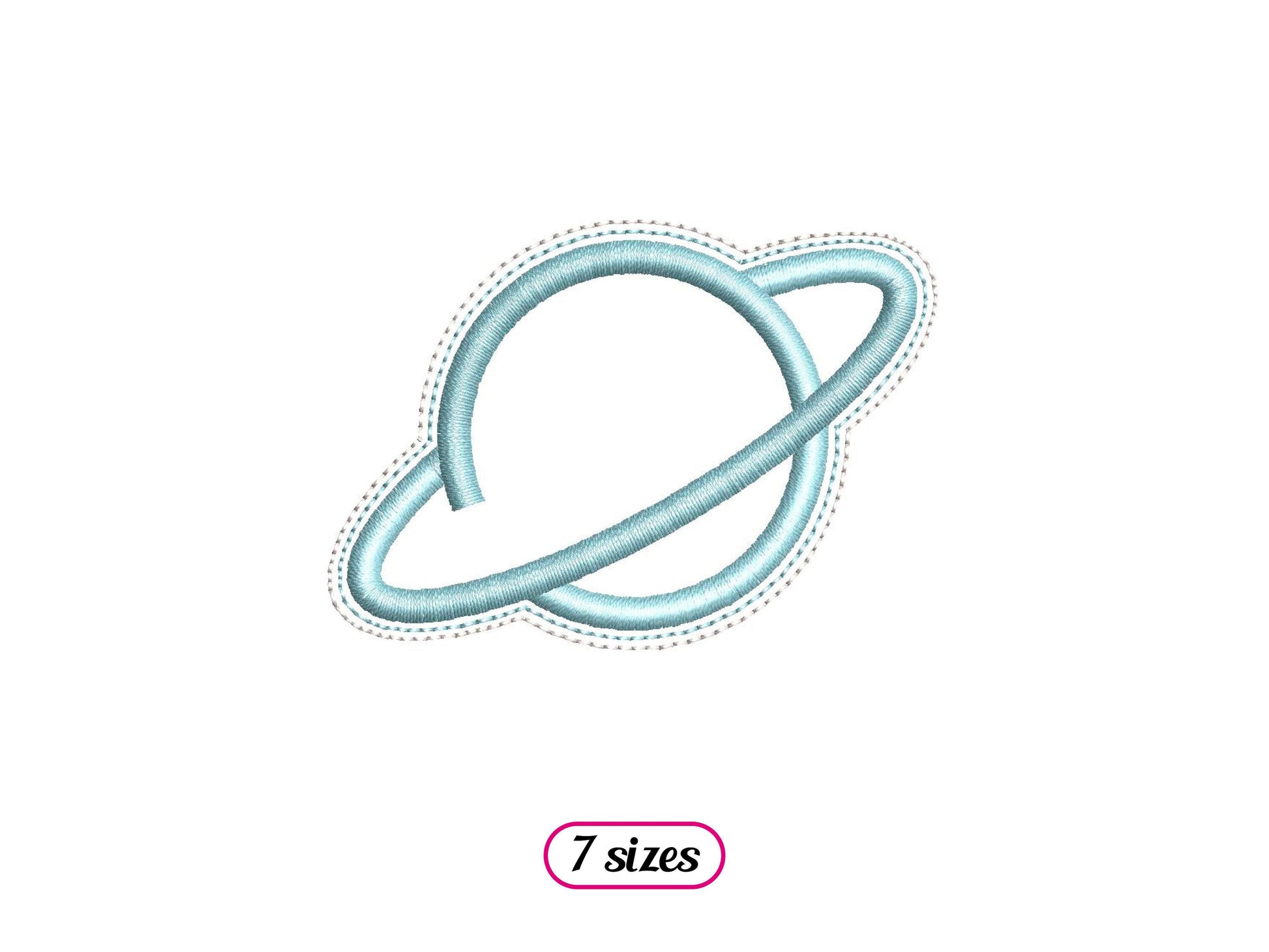 Planet Logo Linear Style Machine Embroidery design - 7 sizes - INSTANT DOWNLOAD