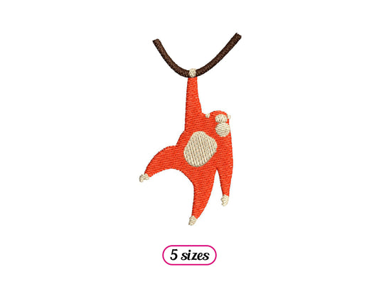 Monkey on Liana Machine Embroidery design - 5 sizes - INSTANT DOWNLOAD