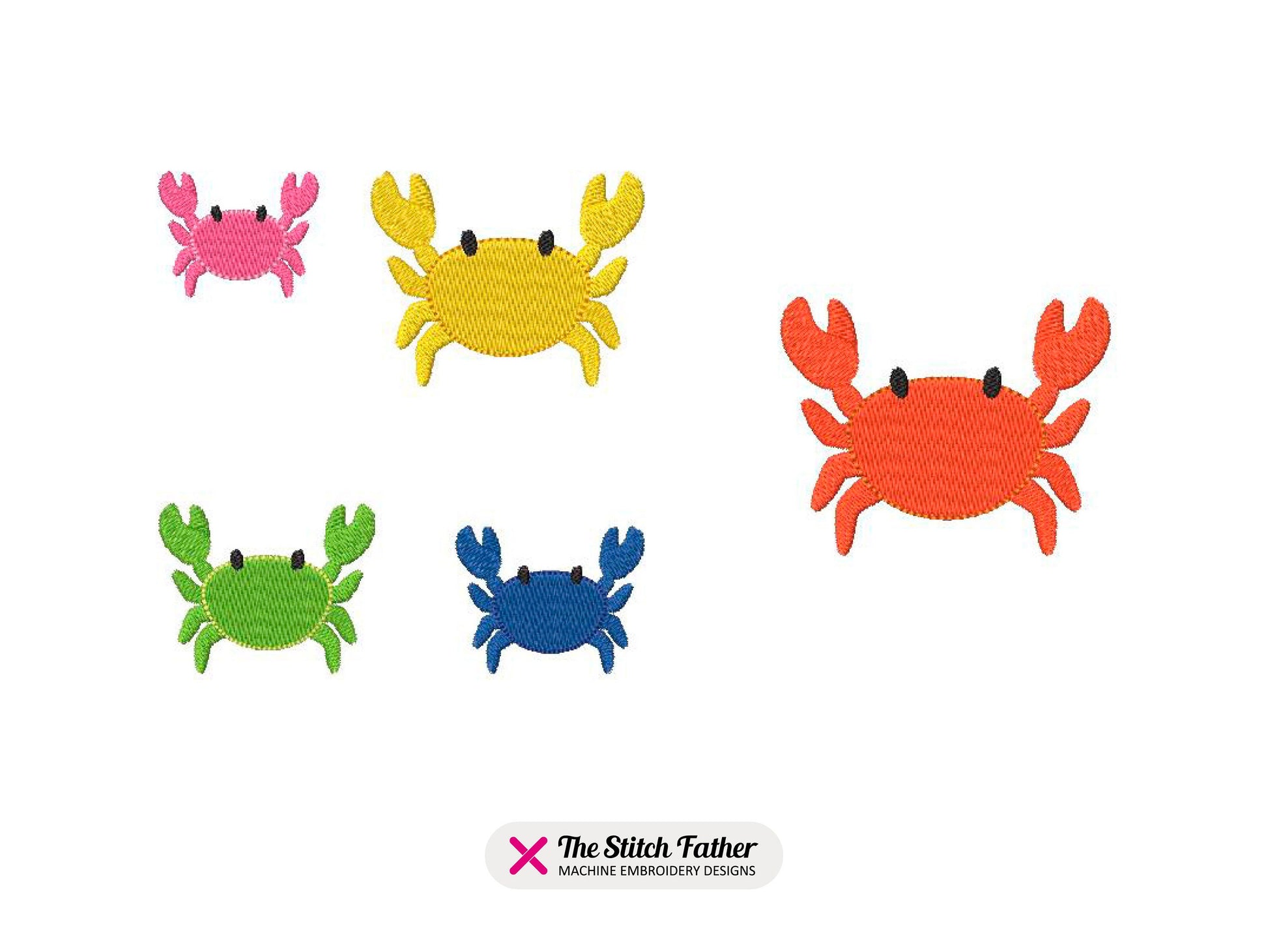 Crab Machine Embroidery design - 5 sizes - INSTANT DOWNLOAD